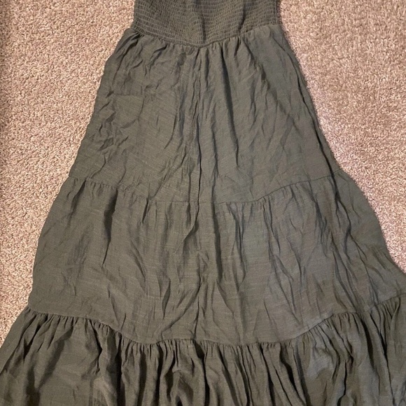 Elegant Green Strapless Maxi Dress S - Picture 3 of 5